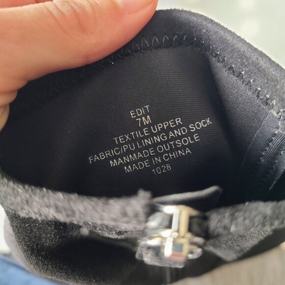 Steve Madden 'Edit' Black Suede Slouchy Heeled Ankle Booties Women's Size 7 - Picture 9 of 12